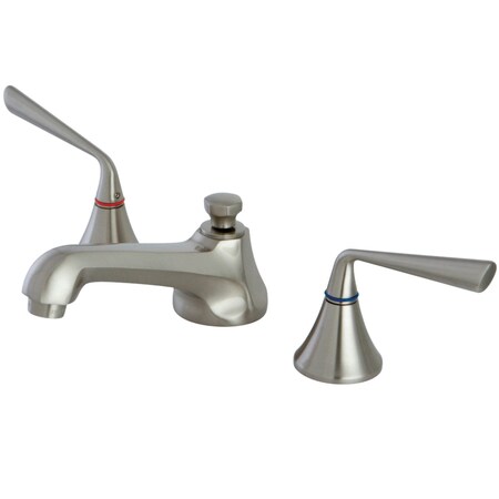 Kingston Brass KS4478ZL 8" Widespread Bathroom Faucet, Brushed Nickel KS4478ZL